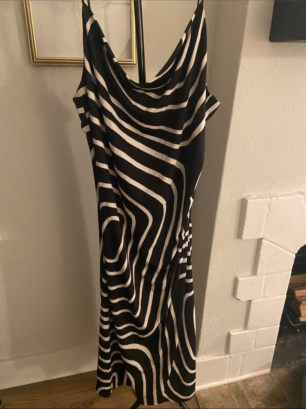 H&M Black and White Spiral Maxi Dress